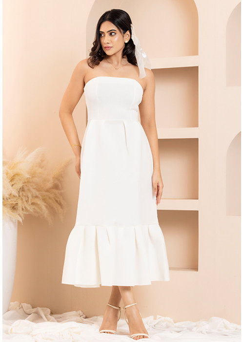 MILKY WHITE TUBE DRESS